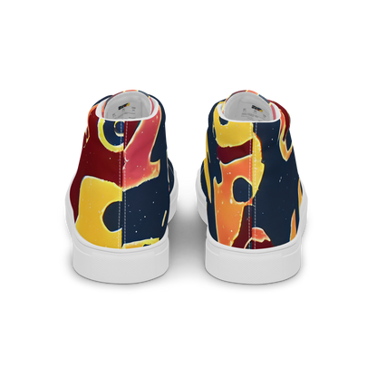 Men's High Top Canvas Shoes - Sunset Silhouette