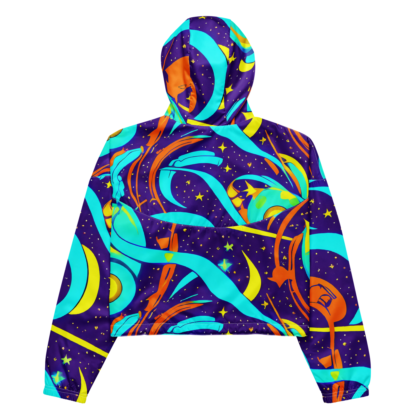 Women's Cropped Windbreaker - Stellar Swirl