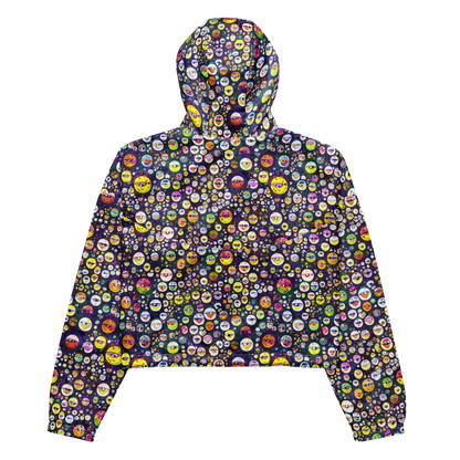 Women's Cropped Windbreaker - Whimsical Eyescape