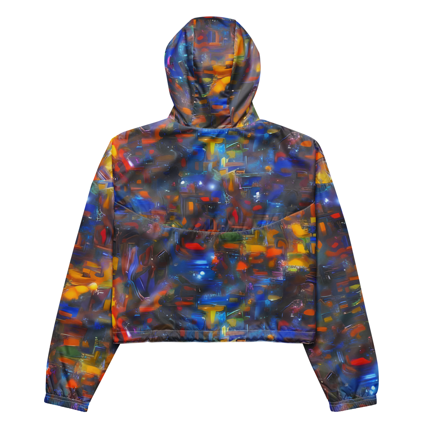 Women's Cropped Windbreaker - Abstract Conflux