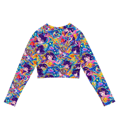 Long Sleeve Crop Top - Aquatic Whim