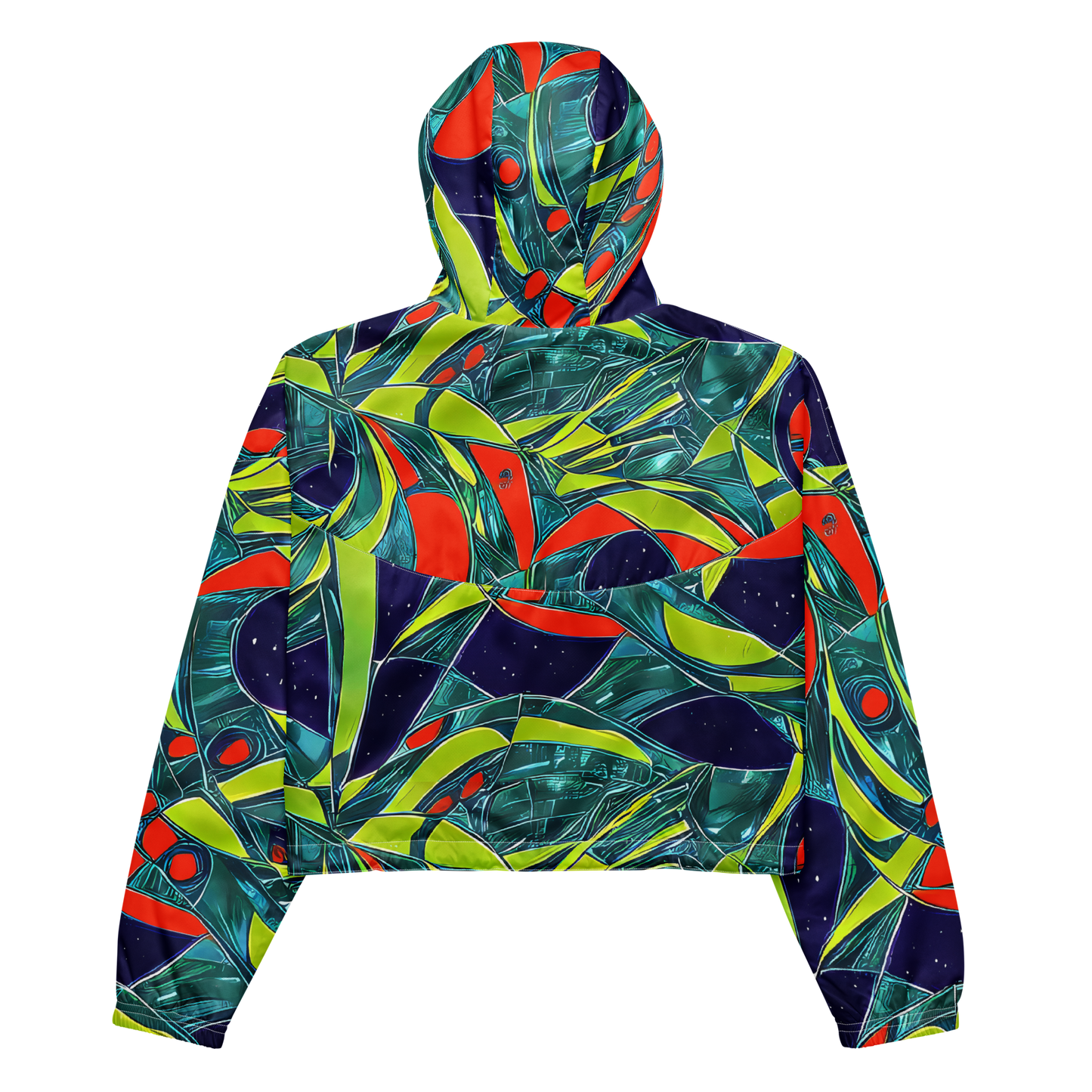 Women's Cropped Windbreaker - Harmonic Mirage