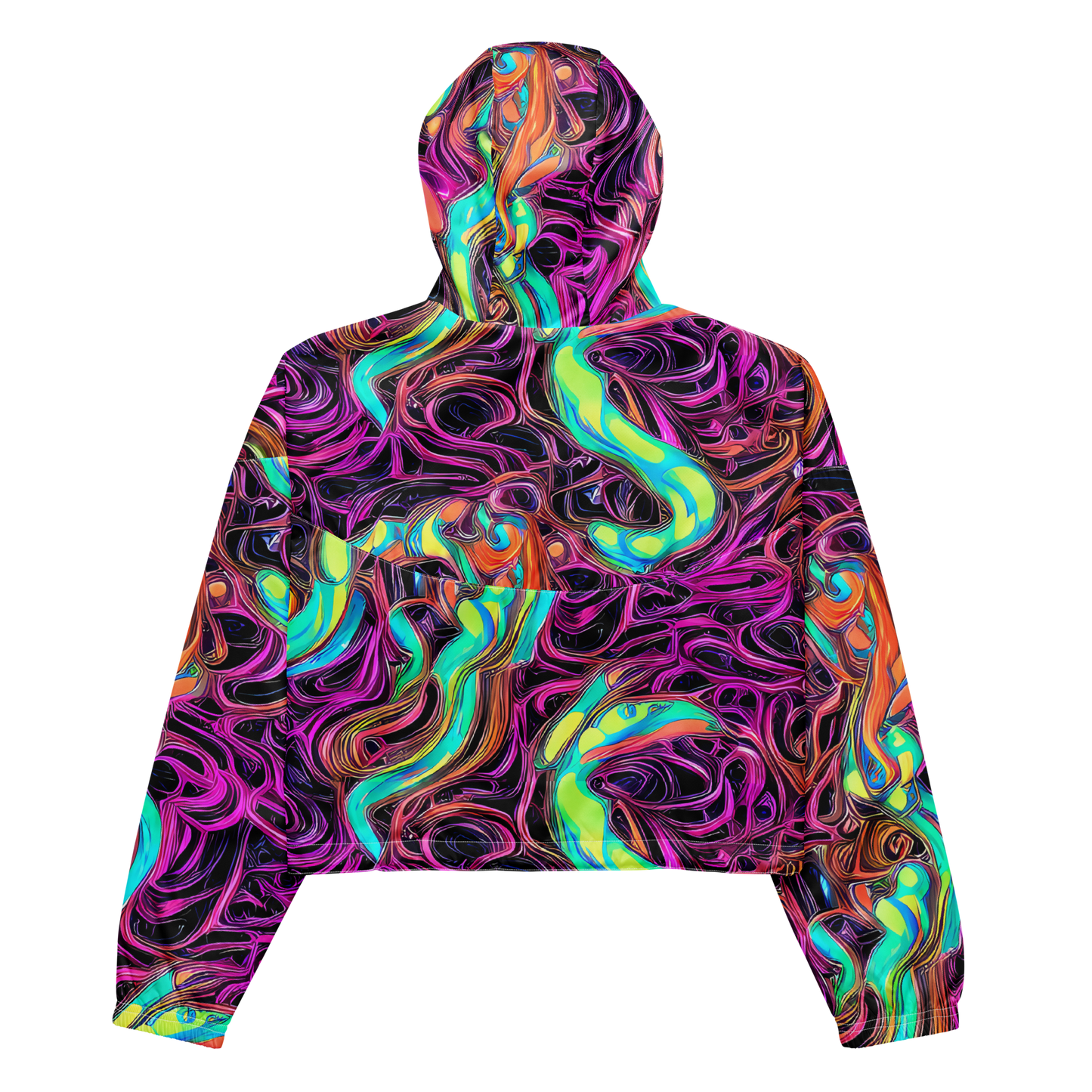 Women's Cropped Windbreaker - Neon Drizzle