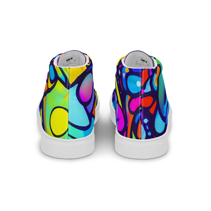 Men's High Top Canvas Shoes - Neon Graffscape