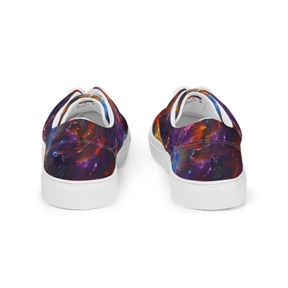 Women's Lace-Up Canvas Shoes - Auroral Ripples