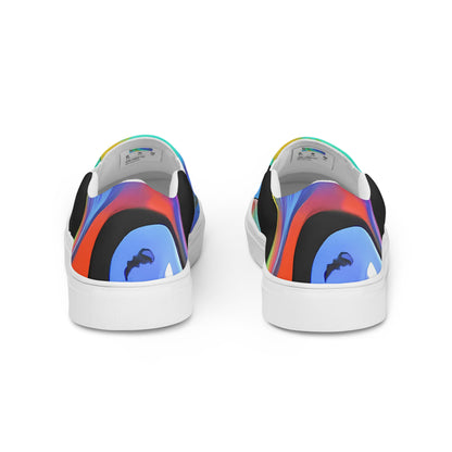 Men's Slip-On Canvas Shoes - Vibrant Vortices