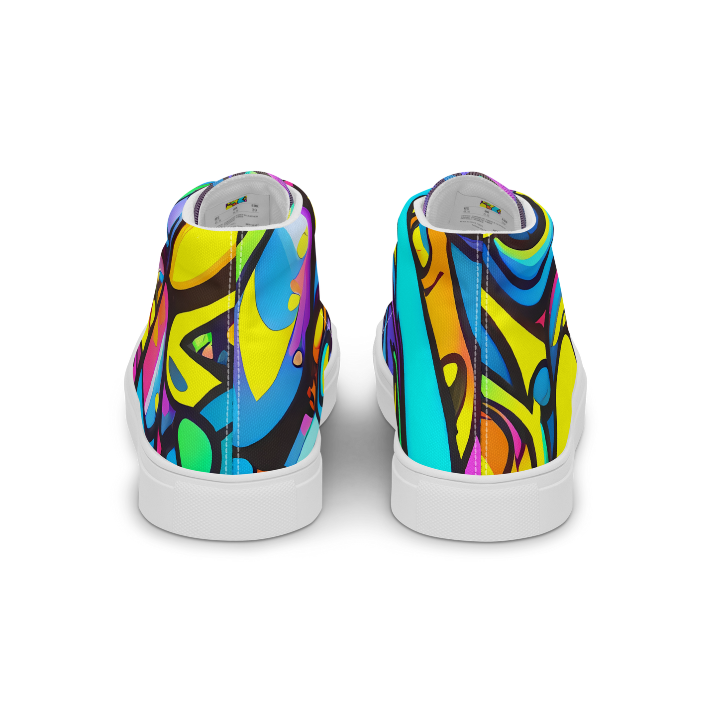 Men's High Top Canvas Shoes - Kaleidoscopic Flow