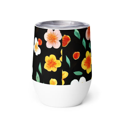 Wine Tumbler - Sunlit Blossoms