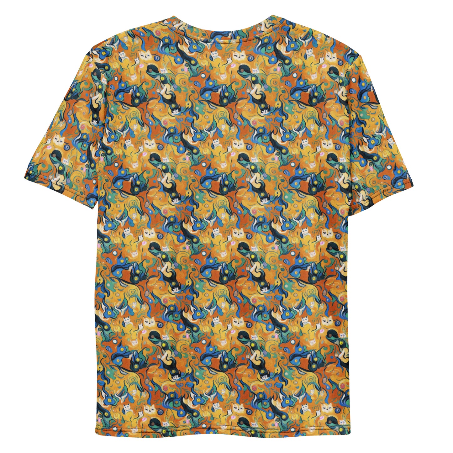 Men's Crew Neck T-Shirt - Whimsical Feline Dance