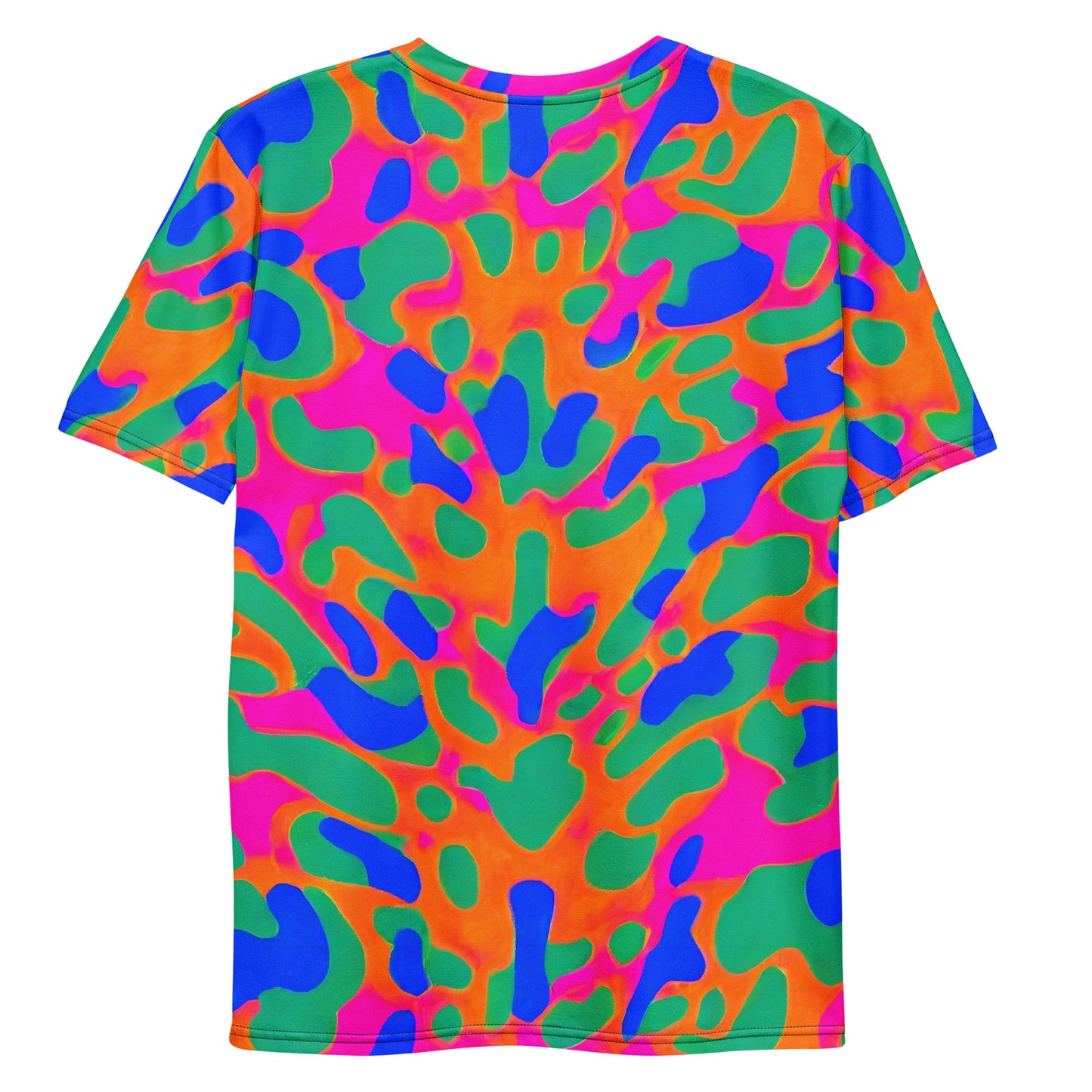 Men's Crew Neck T-Shirt - Fluorescent Camouflage