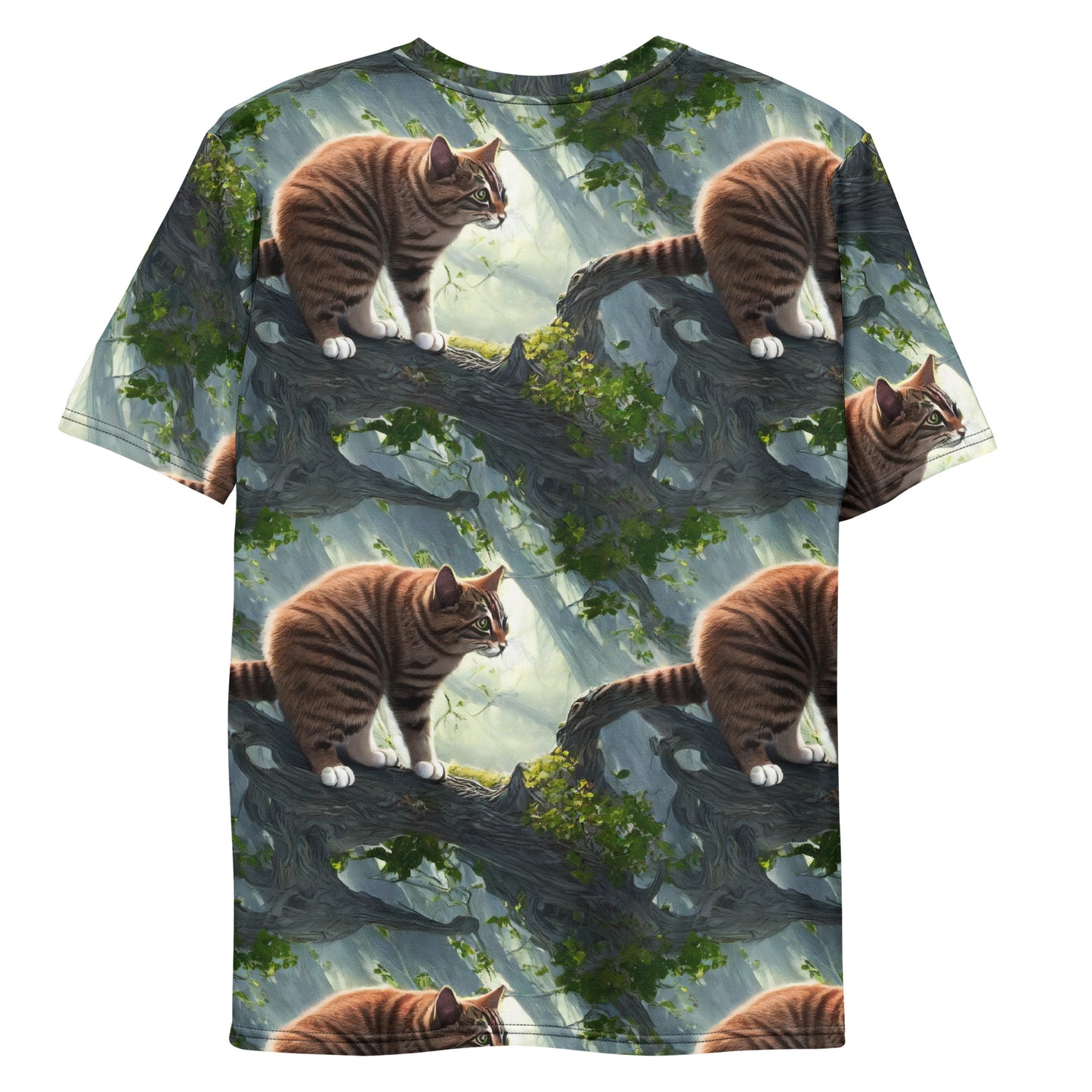 Men's Crew Neck T-Shirt - Whiskered Enigma