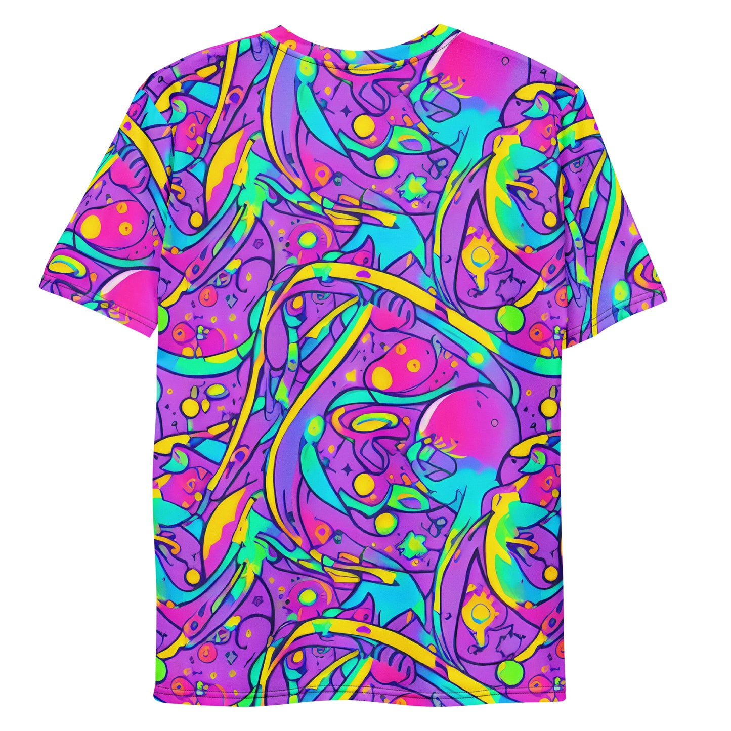 Men's Crew Neck T-Shirt - Neon Galaxy Whirl