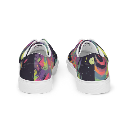 Men's Lace-Up Canvas Shoes - Psychedelic Drift