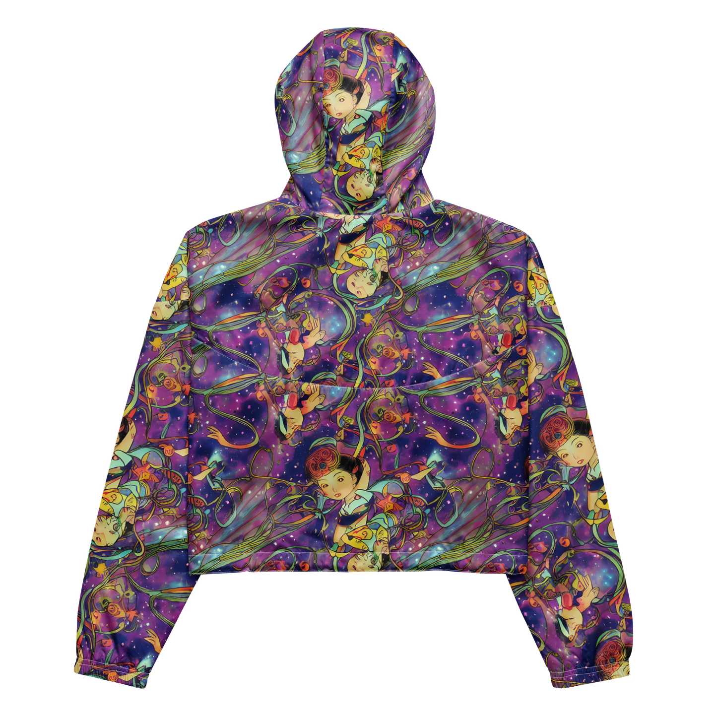 Women's Cropped Windbreaker - Spiral of Stardust