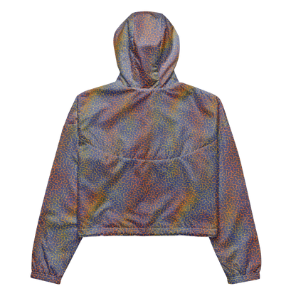 Women's Cropped Windbreaker - Martian Gridlock