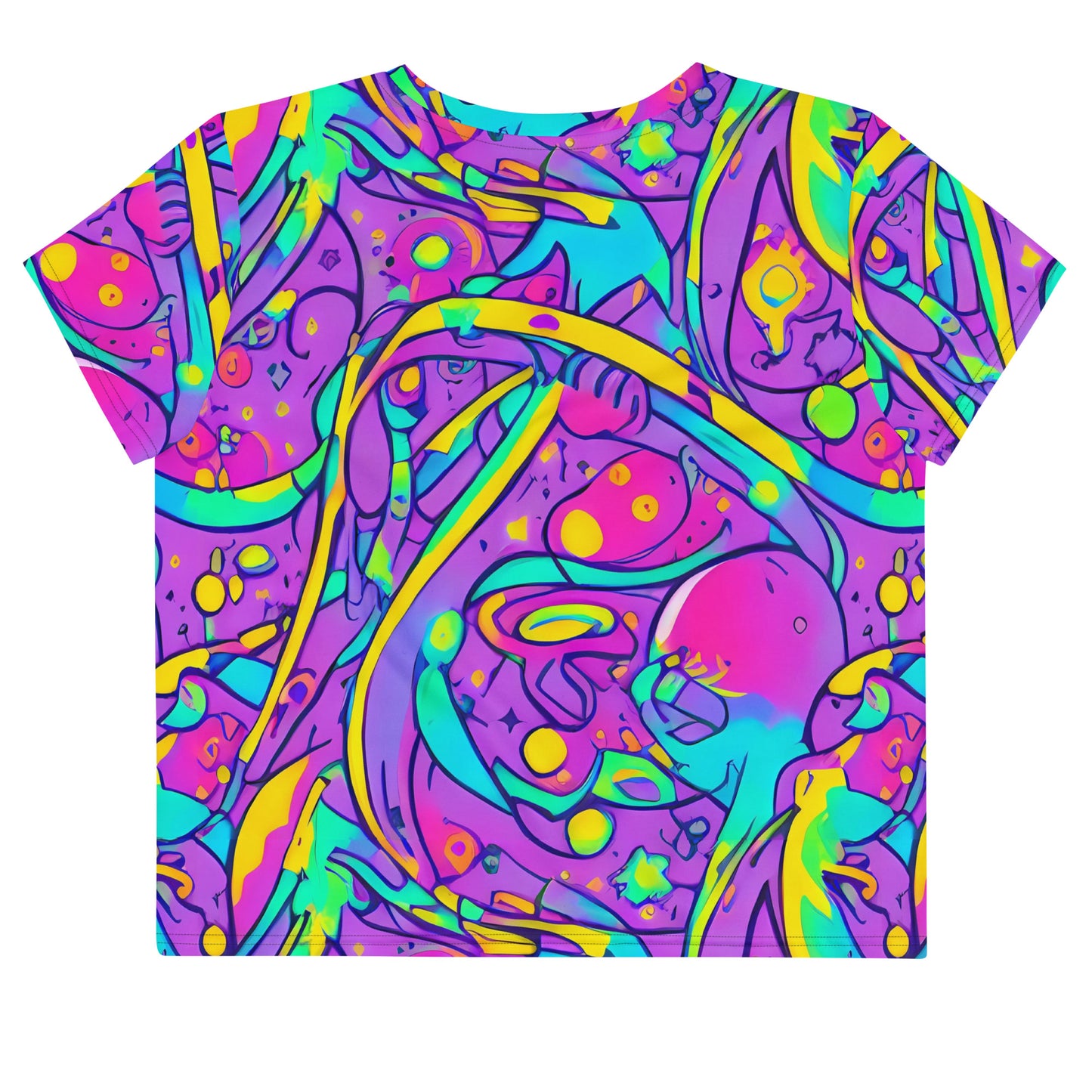 Crop Tee - Neon Galaxy Whirl