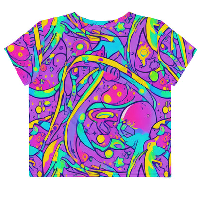 Crop Tee - Neon Galaxy Whirl