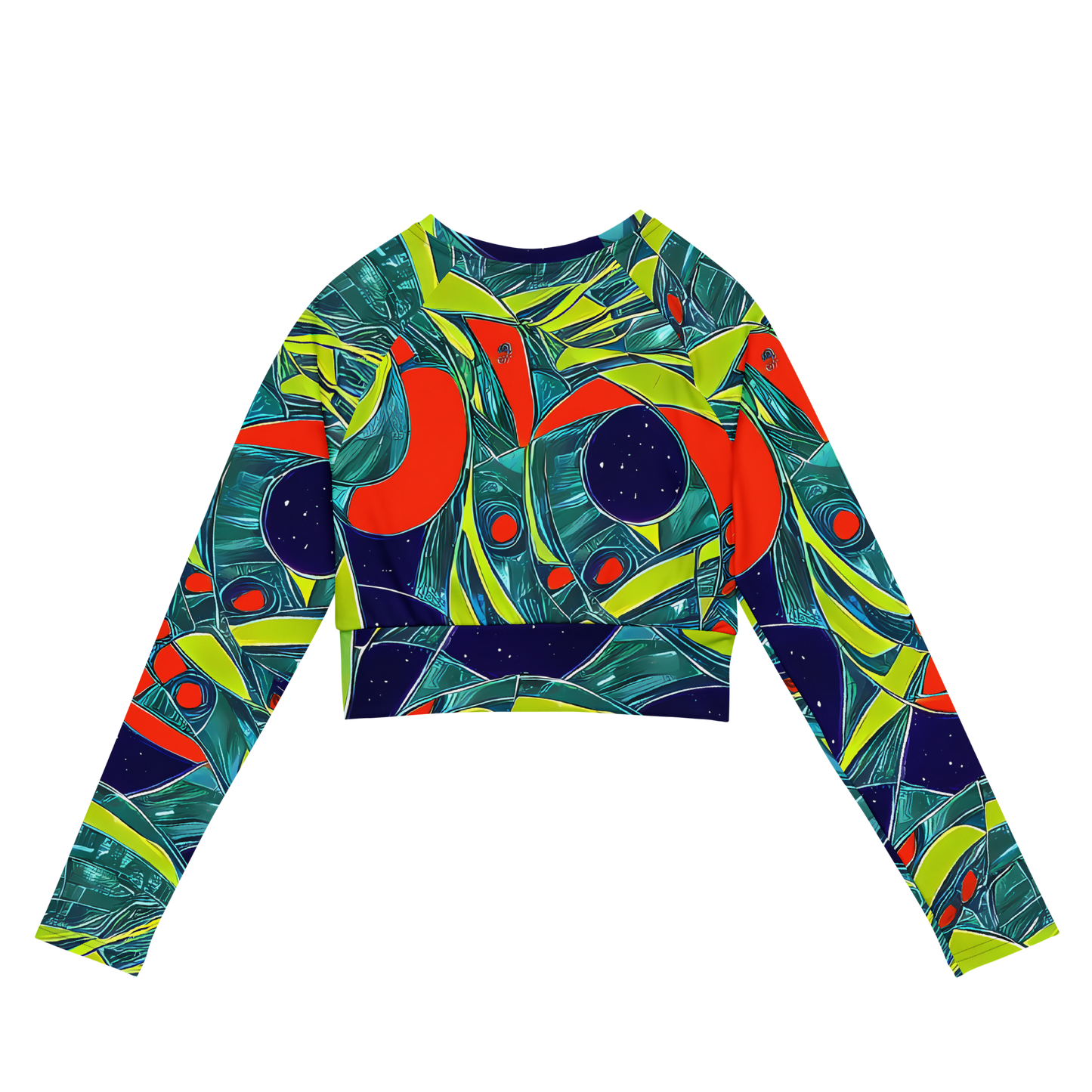 Long Sleeve Crop Top - Harmonic Mirage