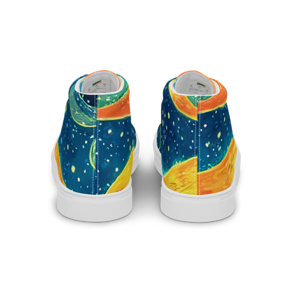 Men's High Top Canvas Shoes - Celestial Harmony