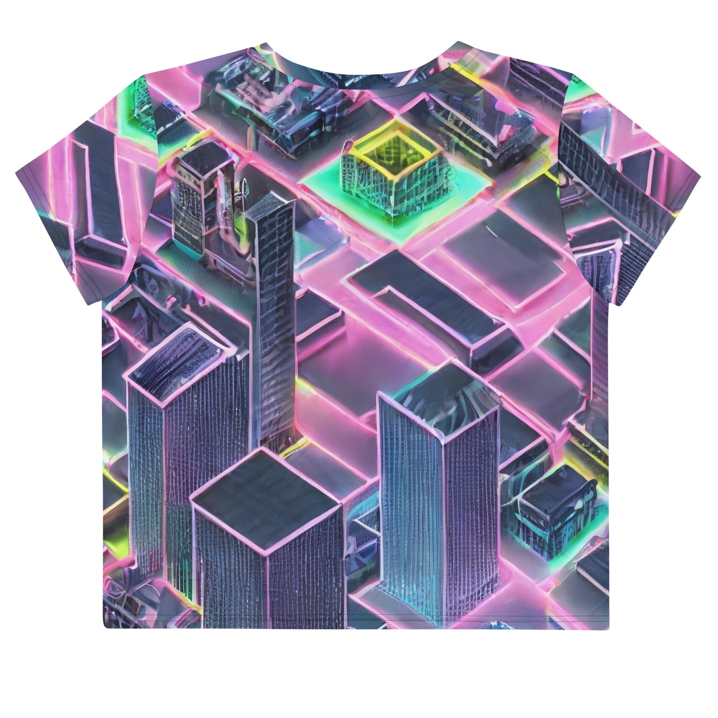 Women's Crop Tee - Electric Grid