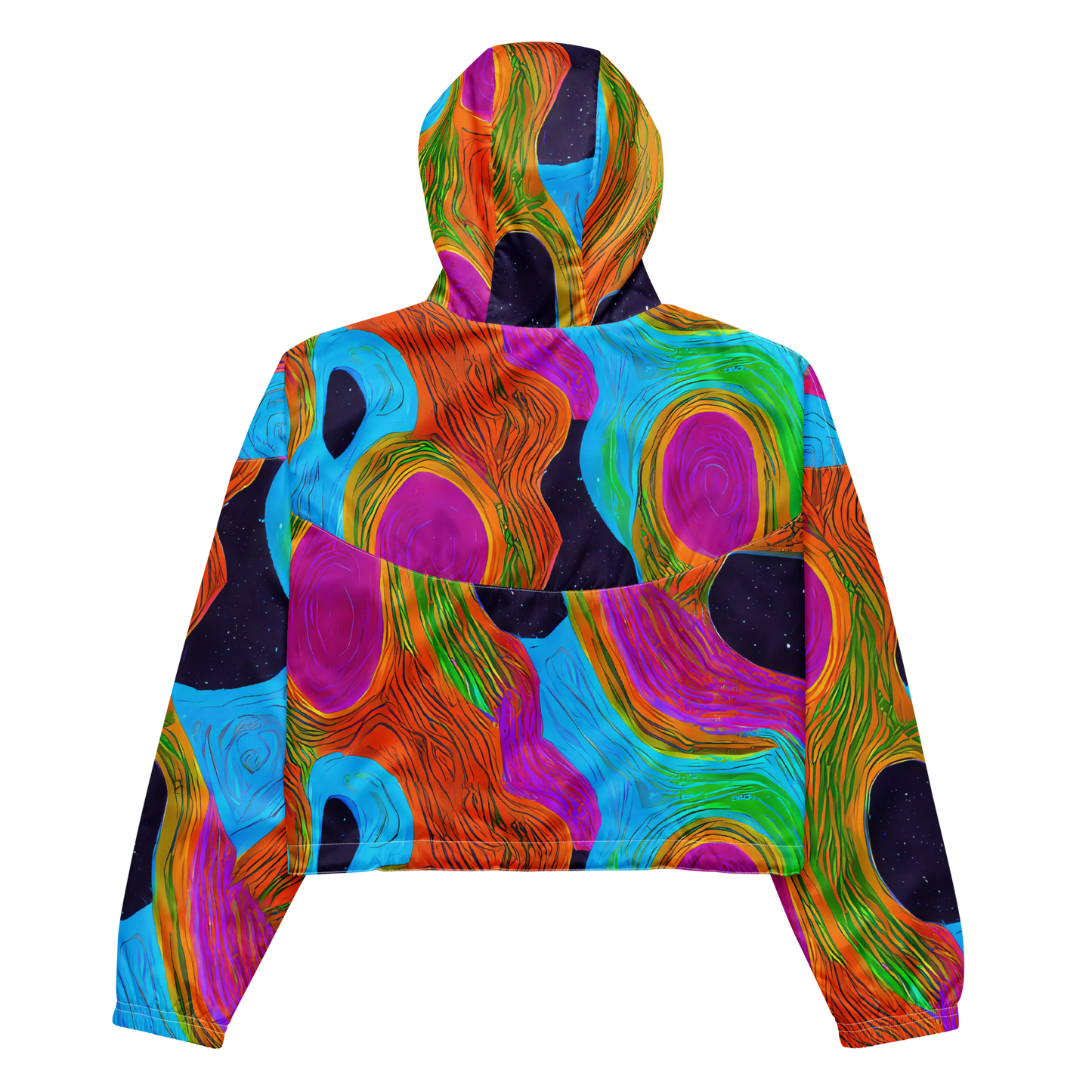 Women's Cropped Windbreaker - Galactic Harmony