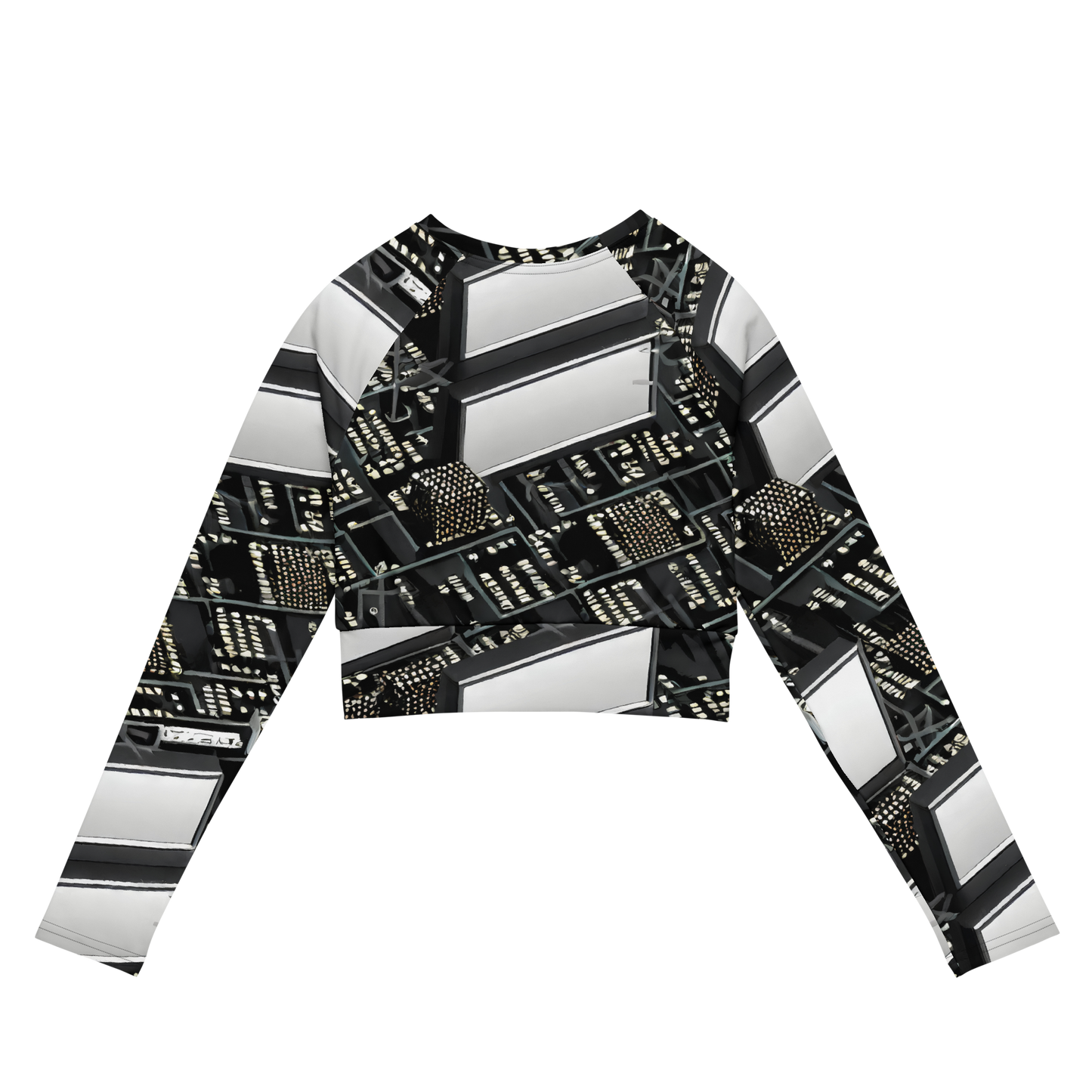 Long Sleeve Crop Top - Electro Essence