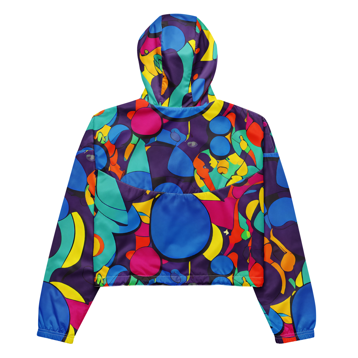 Women's Cropped Windbreaker - Psychedelic Harmony