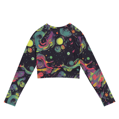 Long Sleeve Crop Top - Psychedelic Drift