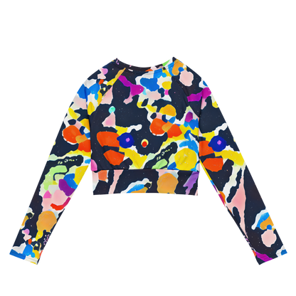 Long Sleeve Crop Top - Kaleido Burst