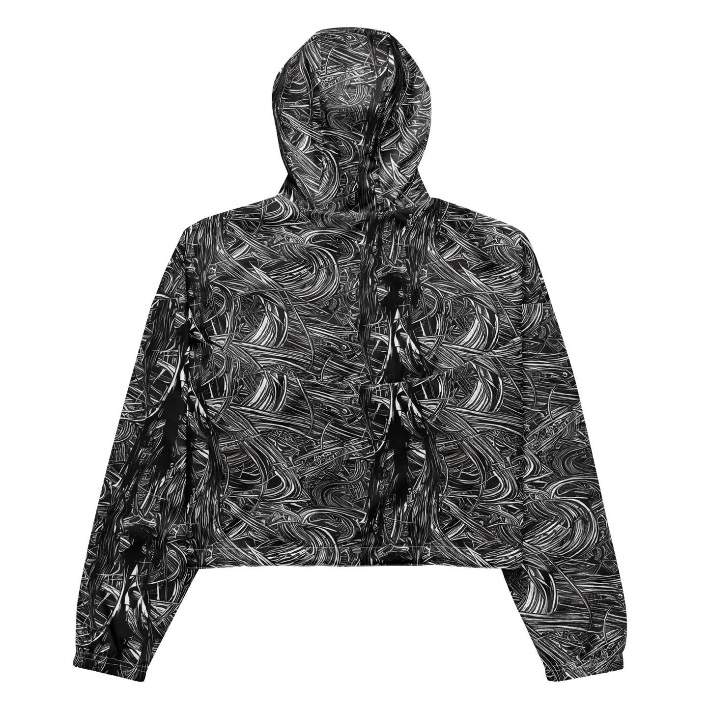 Women's Cropped Windbreaker - Mesmeric Tangles