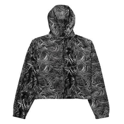 Women's Cropped Windbreaker - Mesmeric Tangles