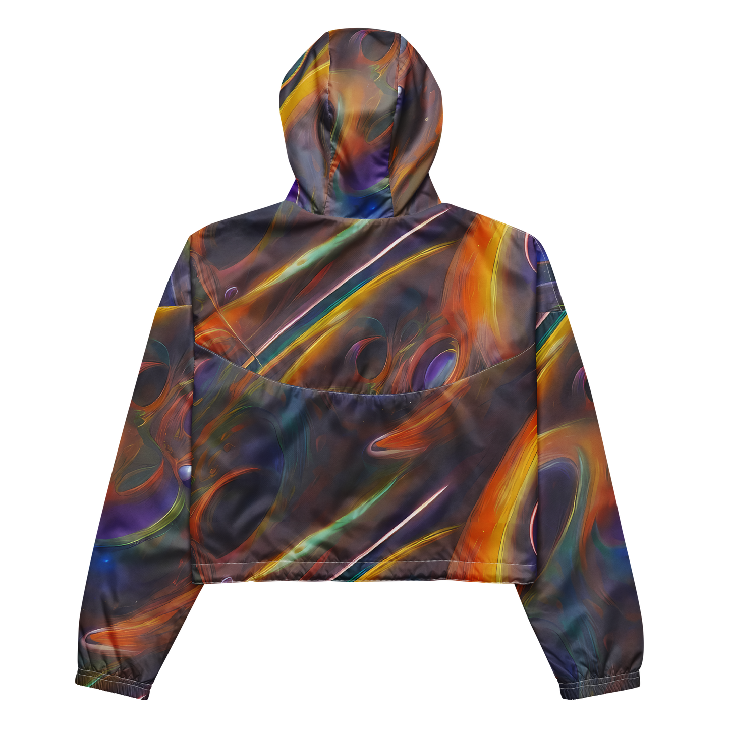 Women's Cropped Windbreaker - Pre-Raphaelite Ripple