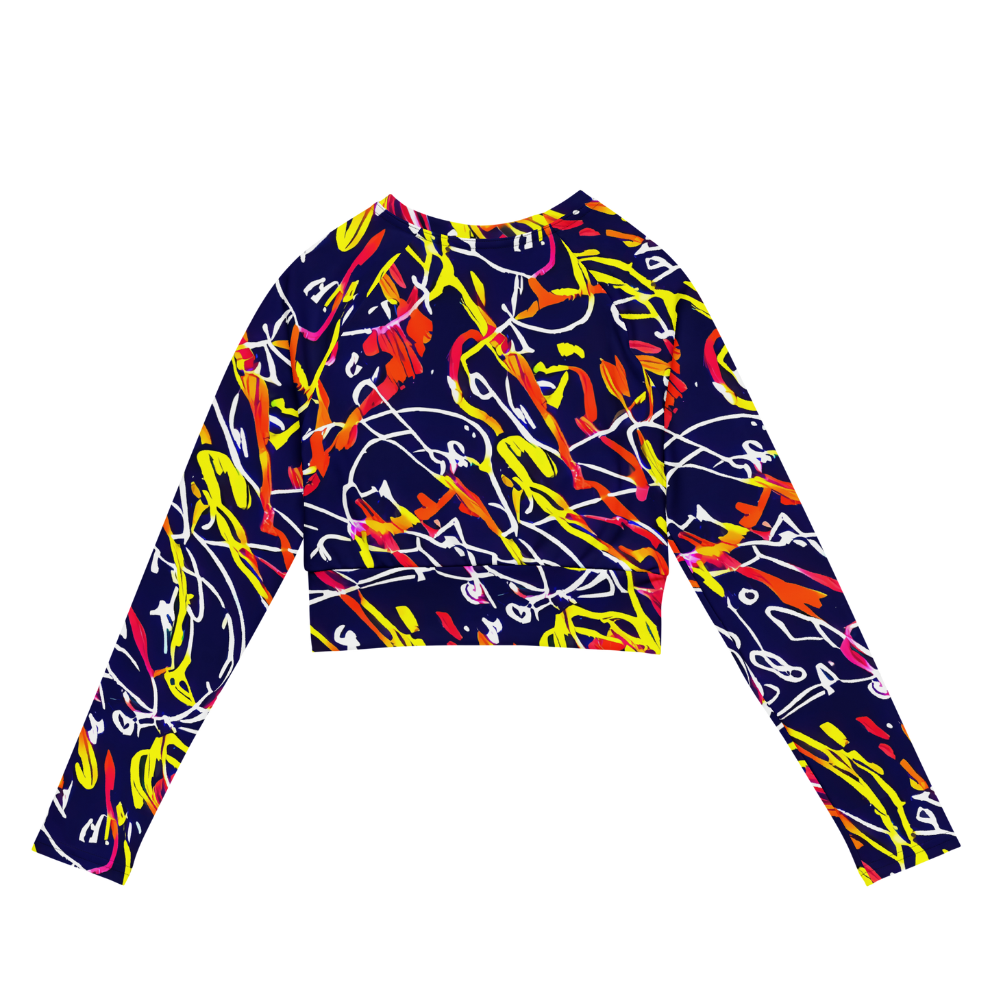 Long Sleeve Crop Top - Neon Currents