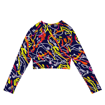 Long Sleeve Crop Top - Neon Currents