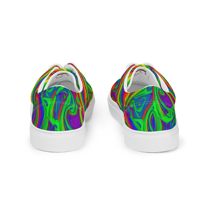 Women's Lace-Up Canvas Shoes - Psychedelic Waves