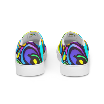 Men's Slip-On Canvas Shoes - Kaleidoscopic Flow