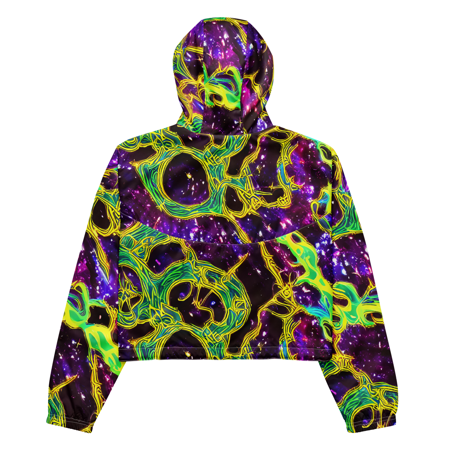 Women's Cropped Windbreaker - Galactic Web
