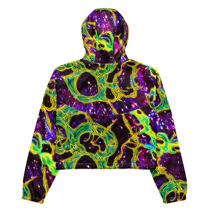 Women's Cropped Windbreaker - Galactic Web