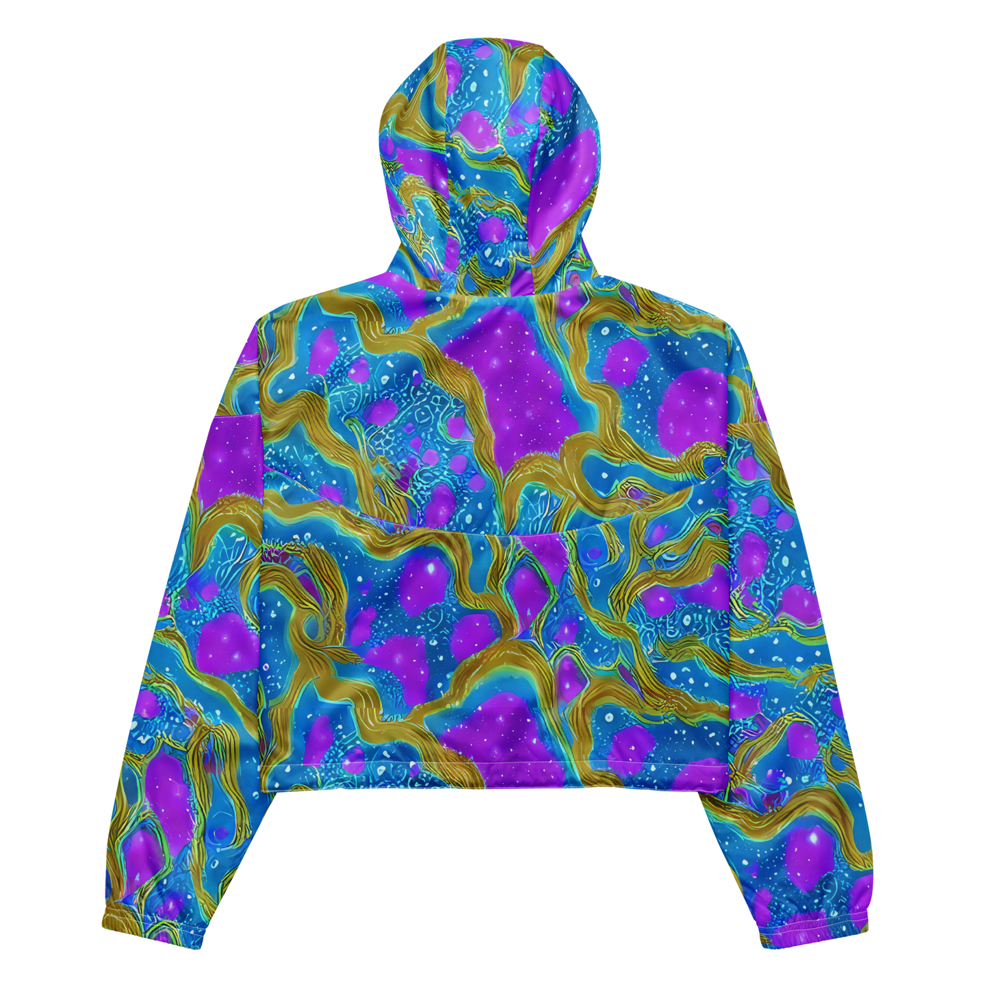 Women's Cropped Windbreaker - Mystic Waves