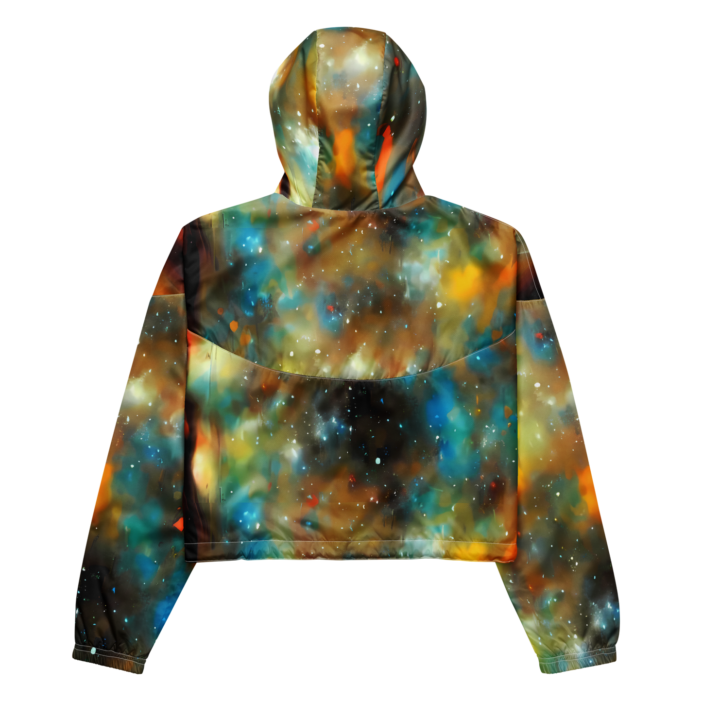 Women's Cropped Windbreaker - Abstract Tapestries