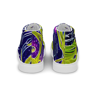 Women's High Top Canvas Shoes - Celestial Scribbles