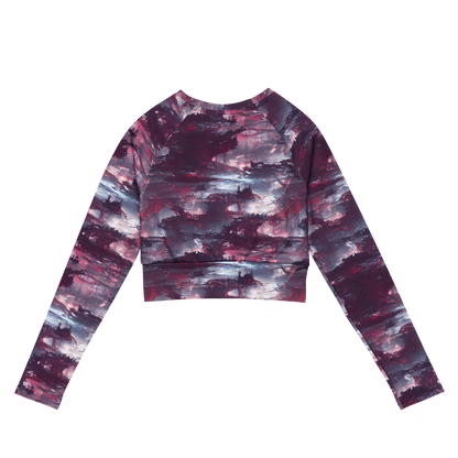 Long Sleeve Crop Top - Twilight Fortresses