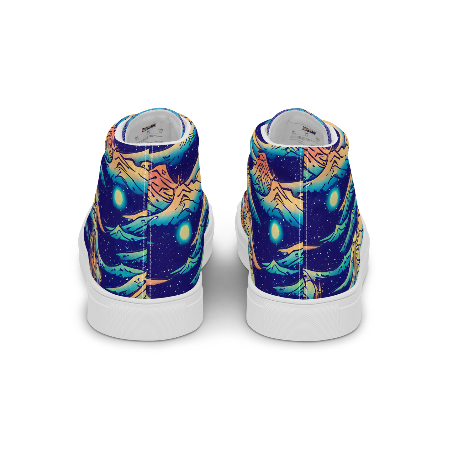 Men's High Top Canvas Shoes - Mystical Mountain Mirage