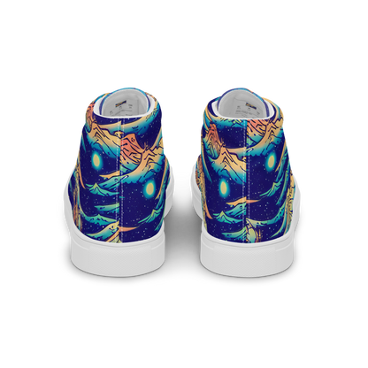 Men's High Top Canvas Shoes - Mystical Mountain Mirage