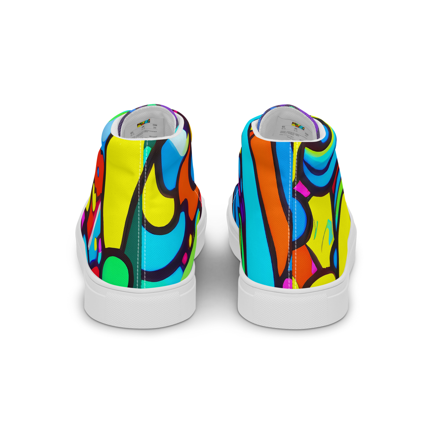 Men's High Top Canvas Shoes - Chromadoodle Junction