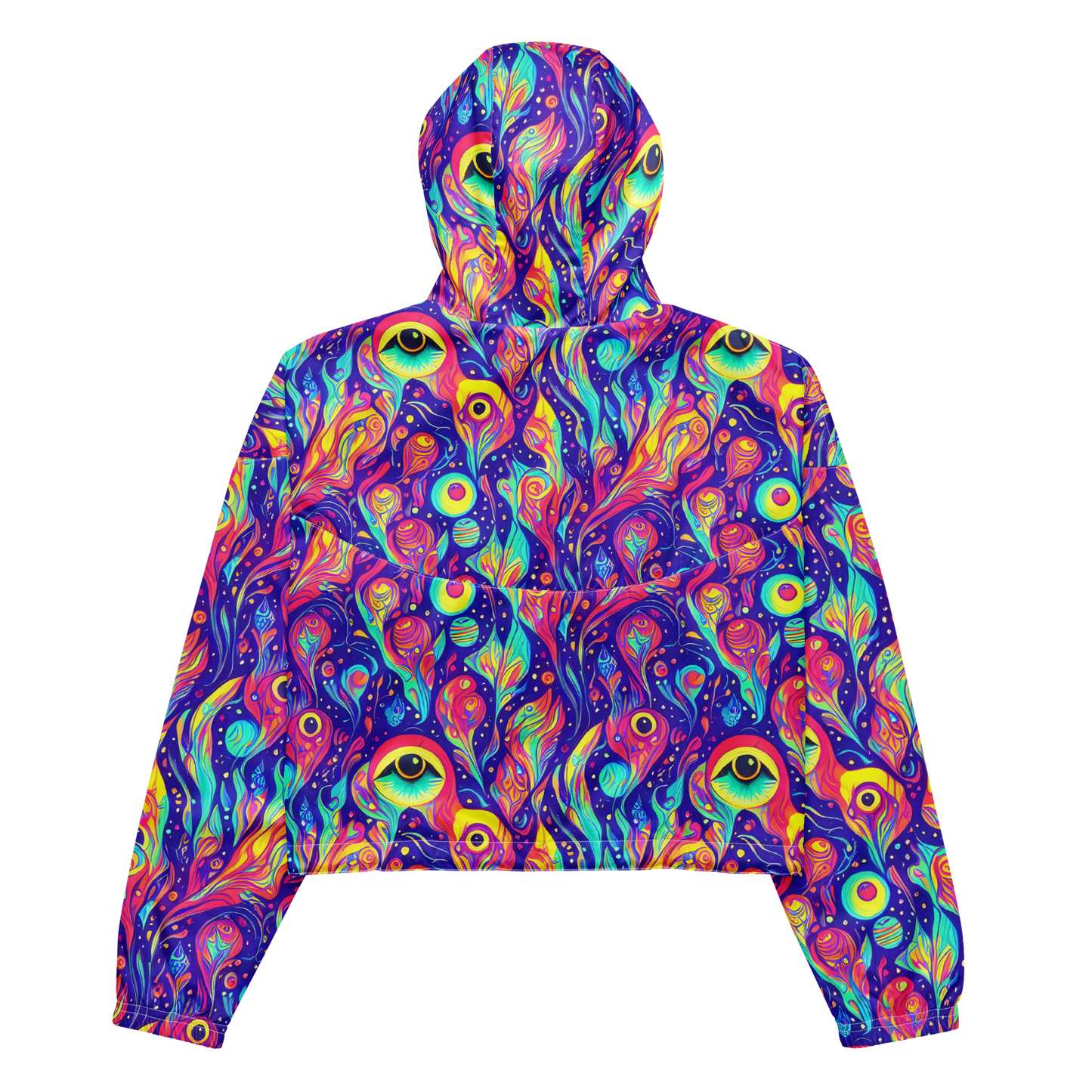 Women's Cropped Windbreaker - Mystic Petal Dance