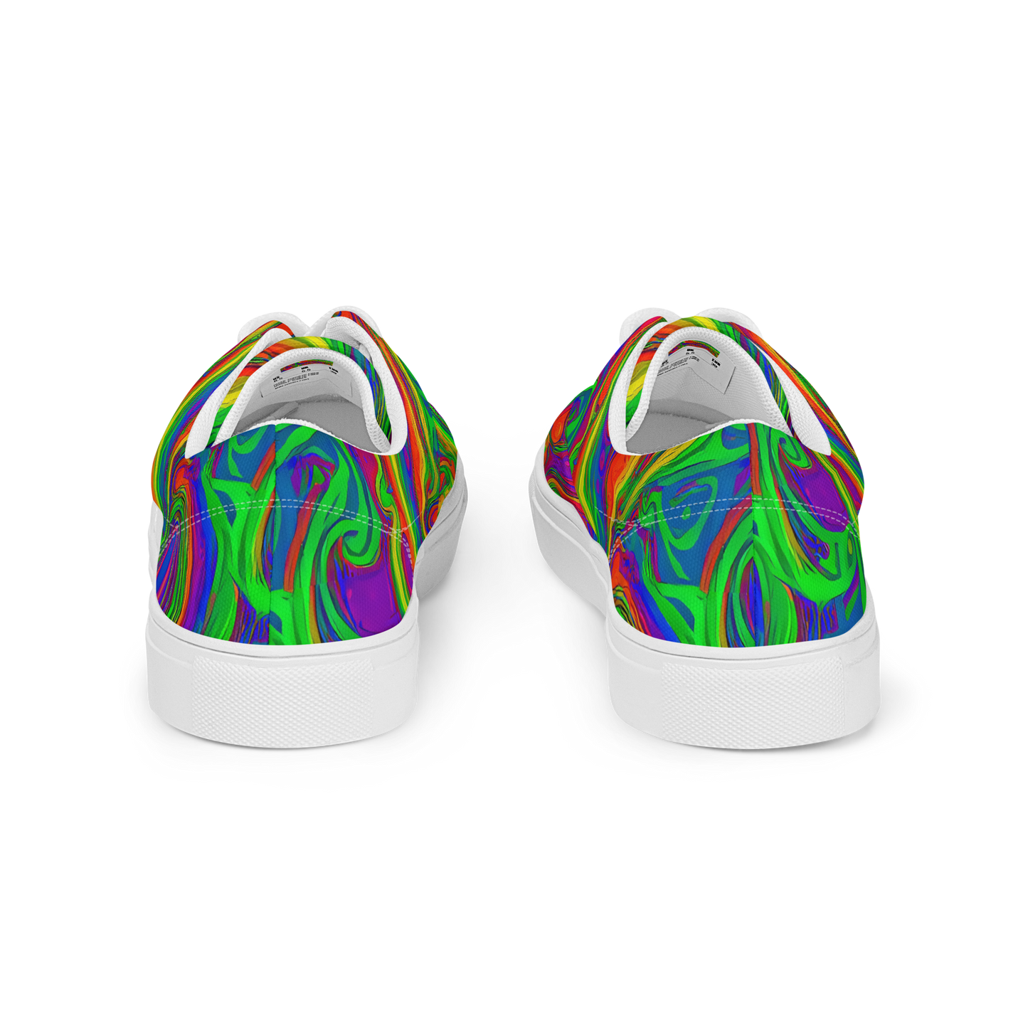 Men's Lace-Up Canvas Shoes - Psychedelic Waves