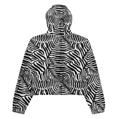 Women's Cropped Windbreaker - Shadowed Illusions