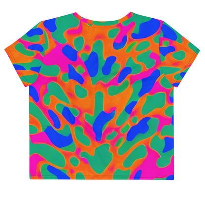 Women's Crop Tee - Fluorescent Camouflage