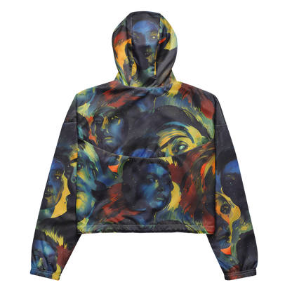 Women's Cropped Windbreaker - Vivid Visage